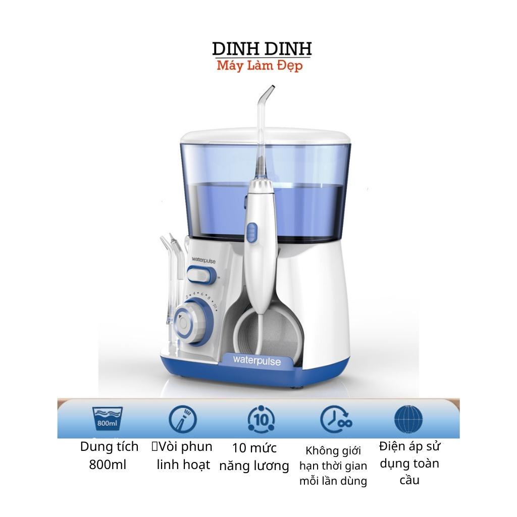 Tăm nước Waterpulse V300, máy tăm nước gia đình vệ sinh răng miệng tại nhà kèm 5 đầu tăm - Dinh Dinh Máy Làm Đẹp