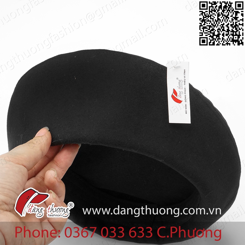 Mũ nồi beret Nỉ Dạ dày dặn ( không phải loại len mỏng) HÌNH THẬT màu ĐEN