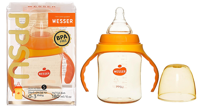 Bình Sữa PP / PPSU Wesser cổ rộng  180ml/260ml/bình