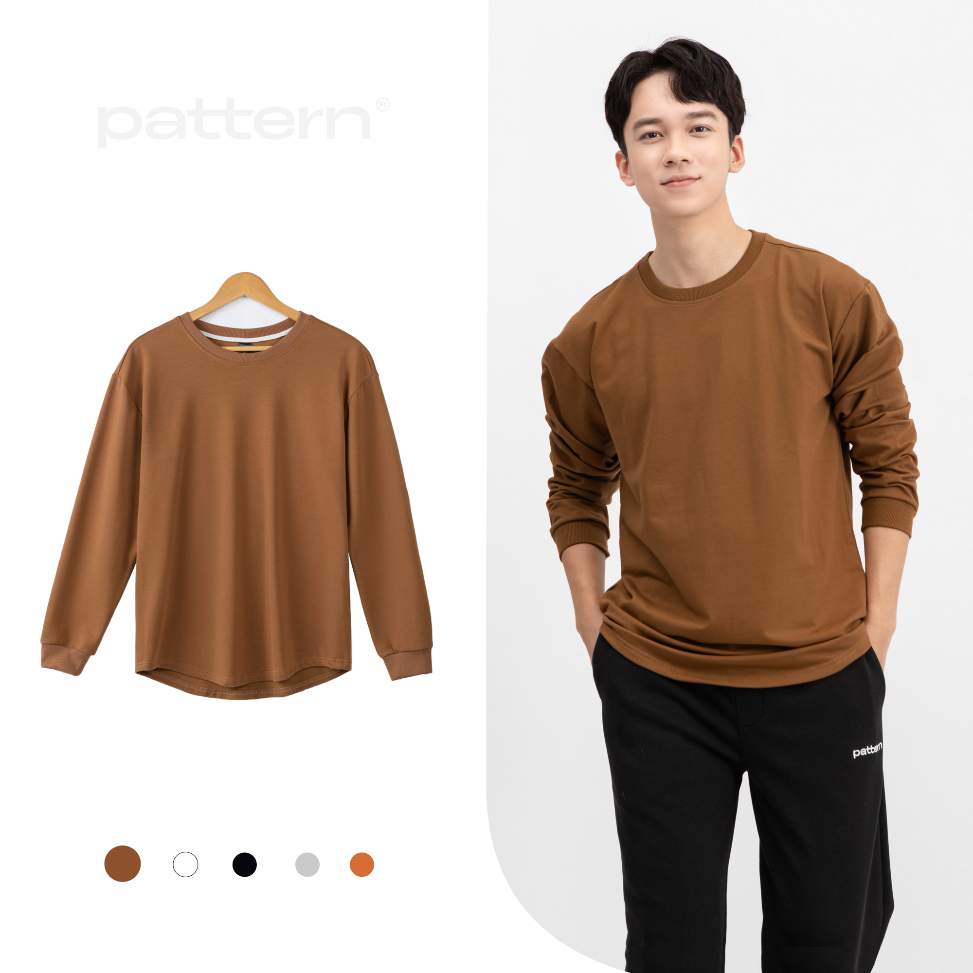 Áo dài tay vạt bầu THE 1992 Sweater basic nam