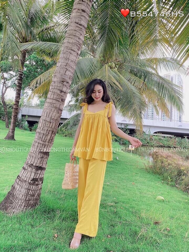 Sét bộ Babydoll hai dây cô gái miền tây ngọt ngào TTSA0339