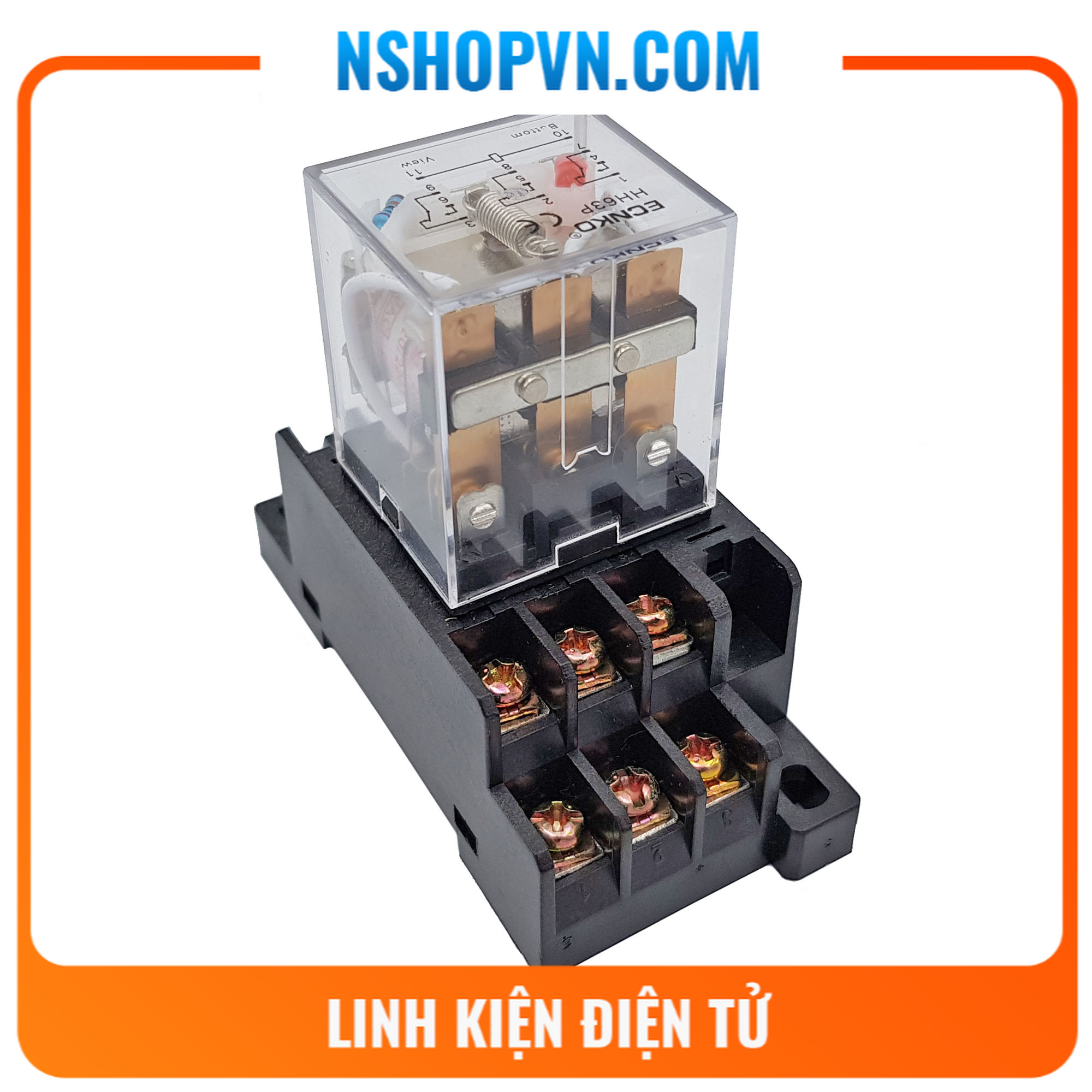 Relay trung gian Hh63p 12VDC / 24VDC / 220VAC
