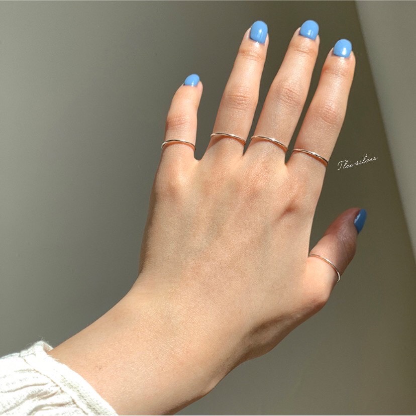 Nhẫn bạc Tlee, nhẫn tròn trơn basic cá tinh, đơn giản - TleeJewelry NN030