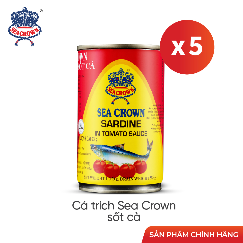 SS5 - 5 Lon Cá hộp Sea Crown Cá Trích Sốt Cà 155 g
