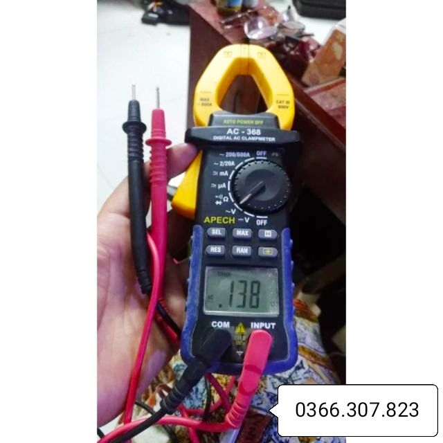 [Hcm]Ampere Clamp Meter for Measuring Ac Current Apech Ac-368 (600A)