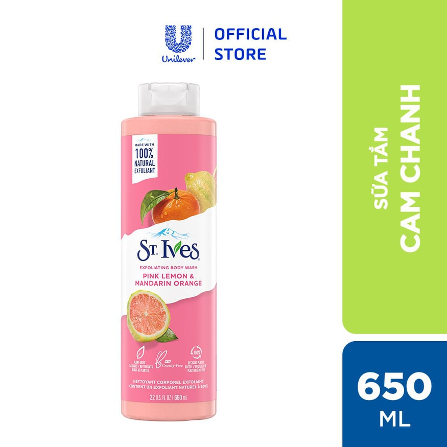 [USA] Sữa tắm ST.IVES Radiant Skin cam chanh 650ml - Mỹ