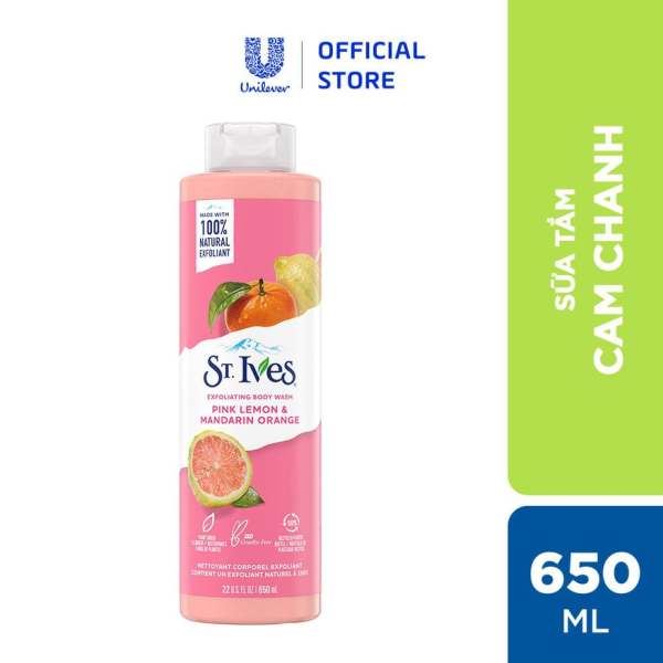 [USA] Sữa tắm ST.IVES Radiant Skin cam chanh 650ml - Mỹ