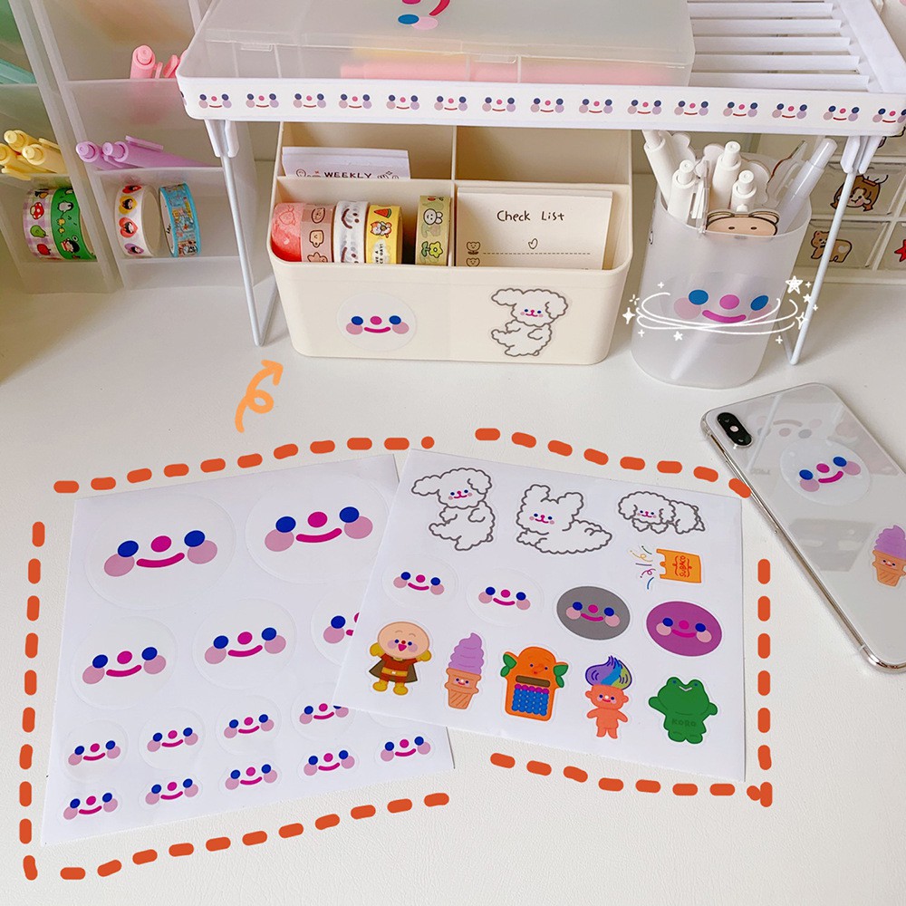 Miếng Dán Phim Hoạt Hình Mặt Cười - Hình Dán Cute A214