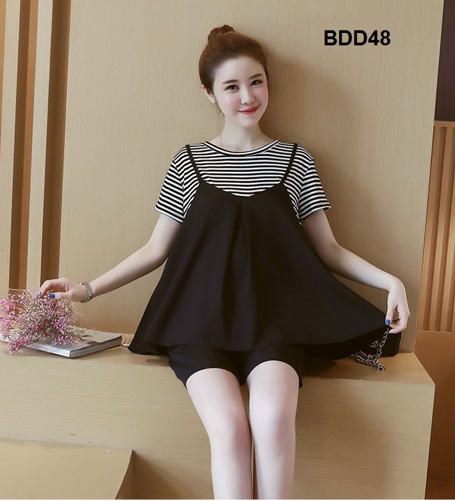 Bộ đồ bầu đùi đi chơi sang chảnh BDD48