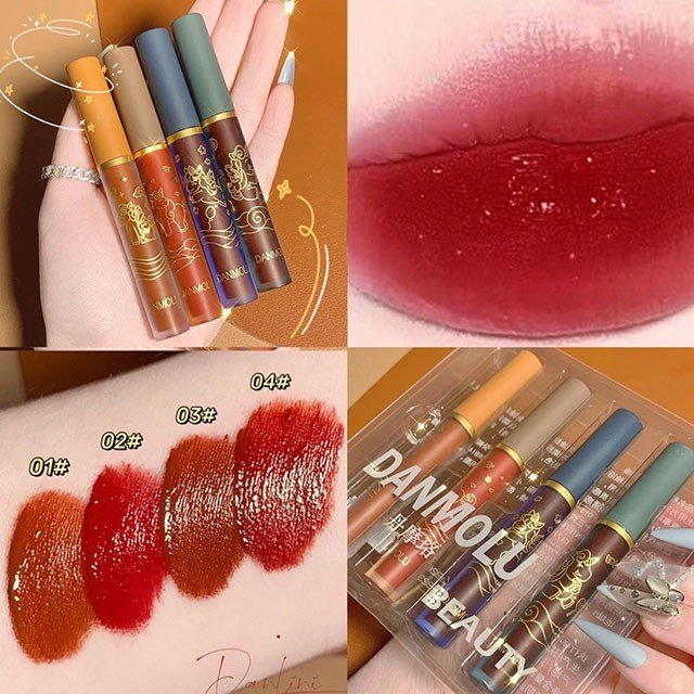 [GIẢM 5% ĐƠN 129K]Sét 4 Son Kem DANMOLU Beauty Mướt Mịn