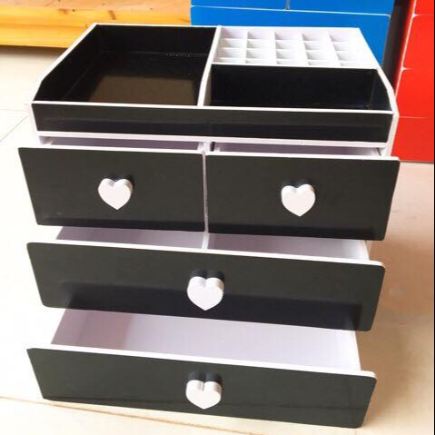 [HCM]Kệ Đựng Mỹ Phẩm  Đựng Trang Điểm 4 Tầng BLACK