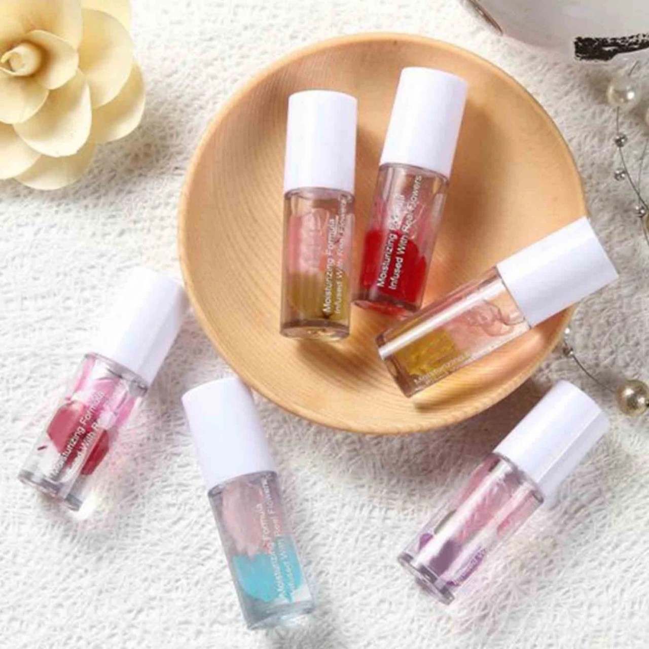 Rainbow design squishy lip gloss