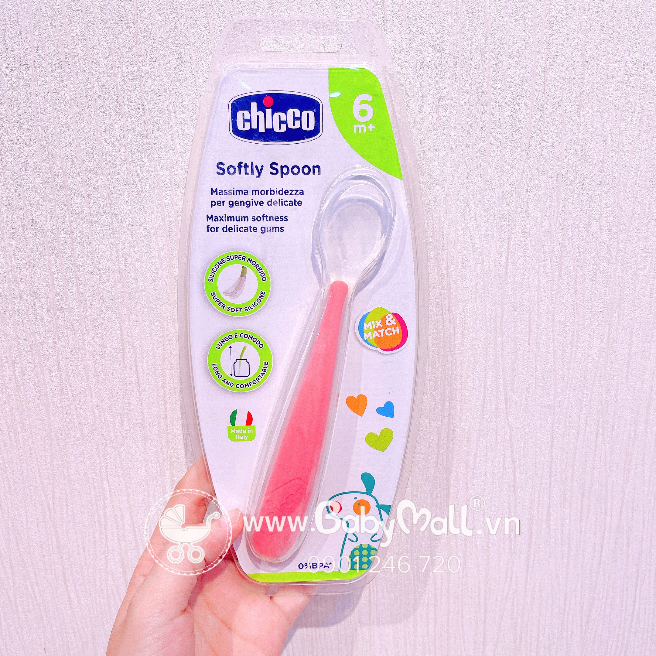 Thìa ăn dặm silicone Chicco (6M+) Babymall.vn