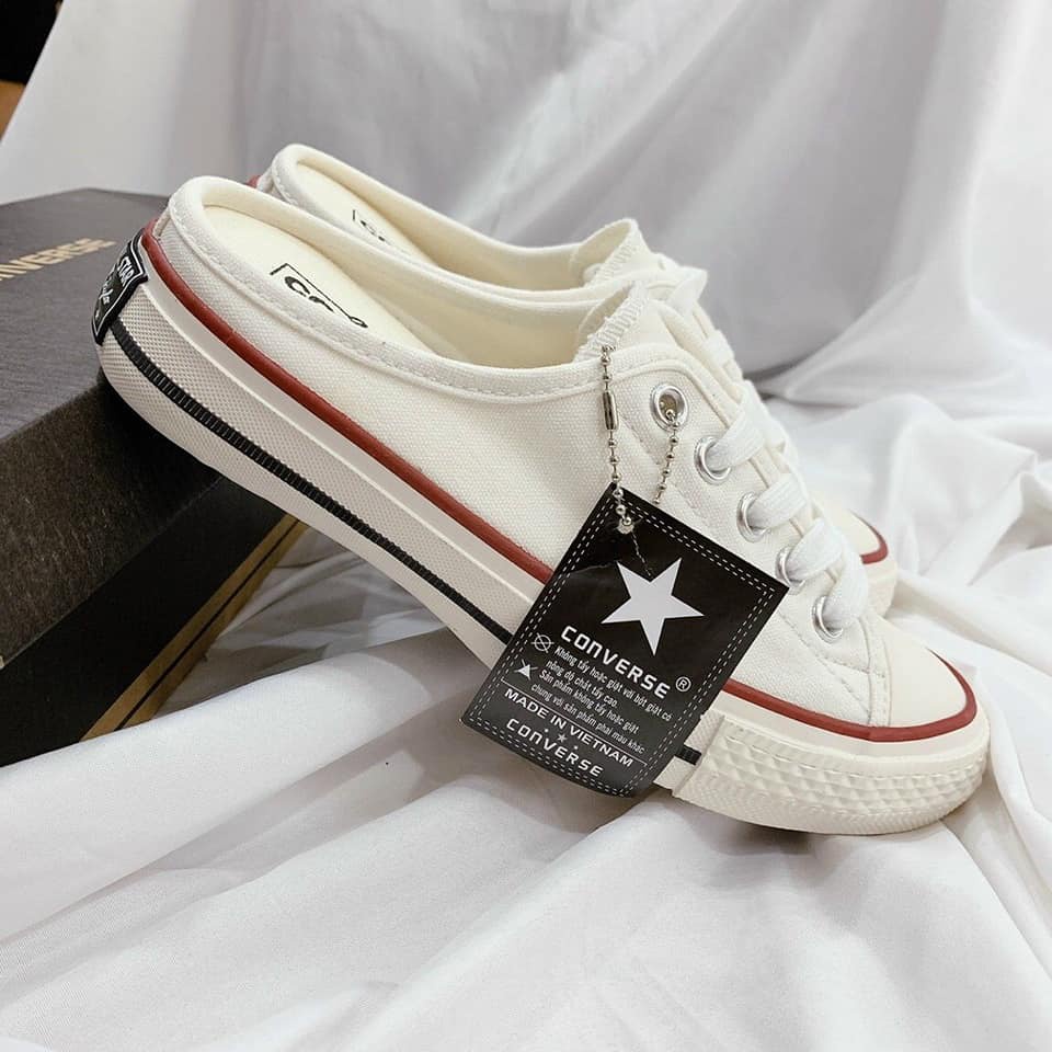 Giầy Sục Converse [ Full Box ] Nữ Đen - Trắng Cao Cấp - Sneaker Đạp Gót Mới