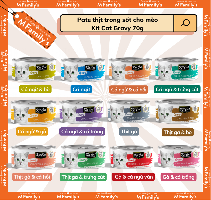 Pate Kit Cat Gravy cá ngừ trong nước cho mèo 70g