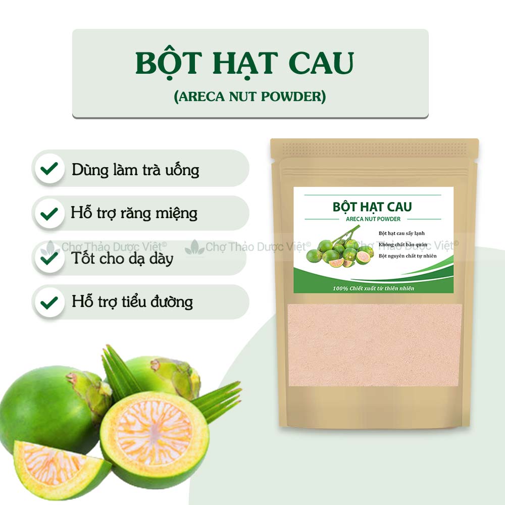 Bột hạt cau 500g, bột cau rang thơm, nguyên chất, hỗ trợ giảm đau răng, hôi miệng, tốt cho tiêu hoá