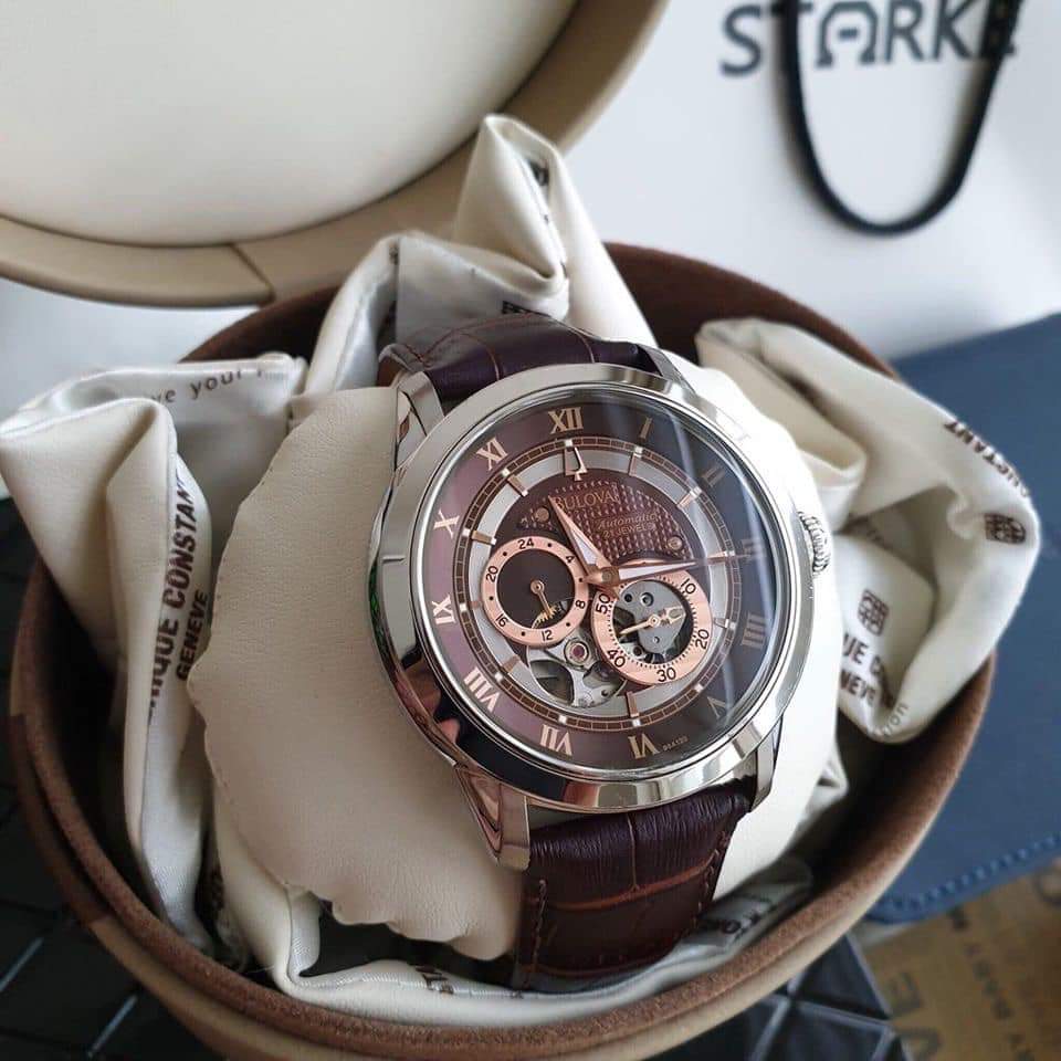 [HCM]Đồng hồ nam dây da BULOVA 96A119 AUTOMATIC CAO CẤP
