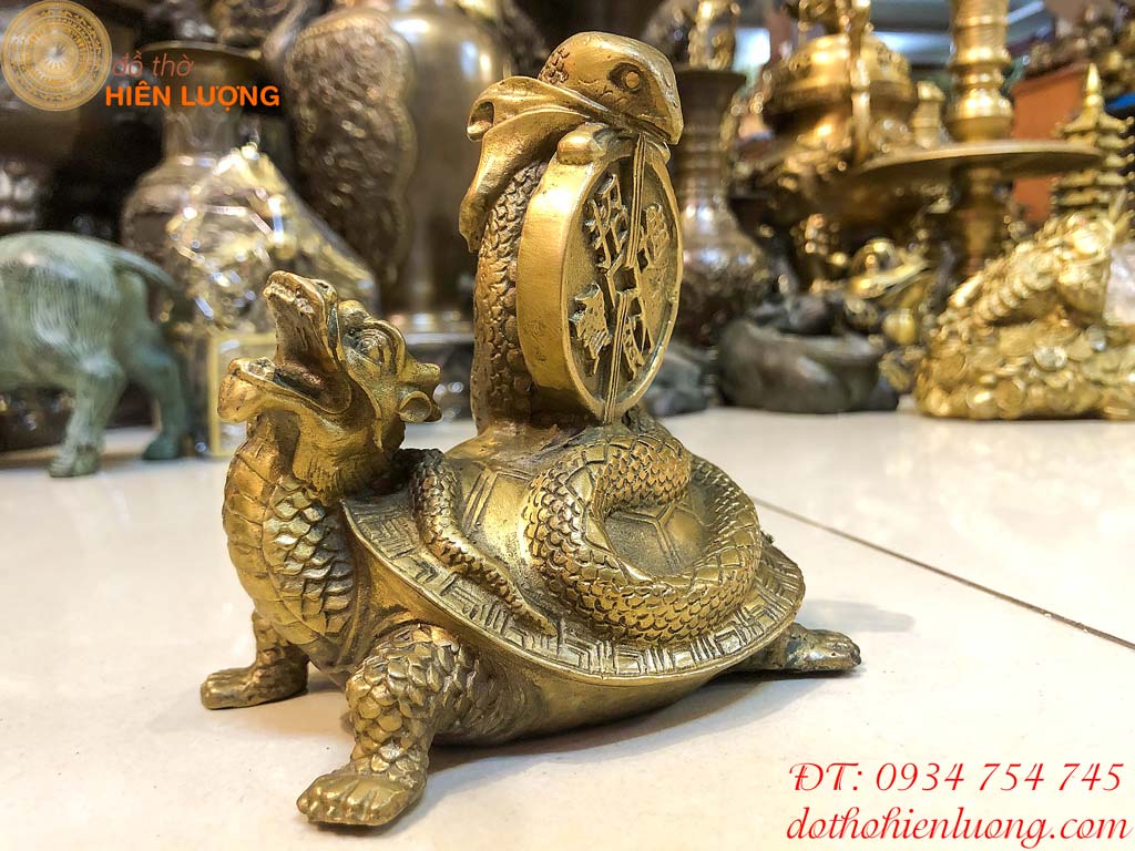 Tượng Rùa Cõng Rắn Bằng Đồng Phong Thủy