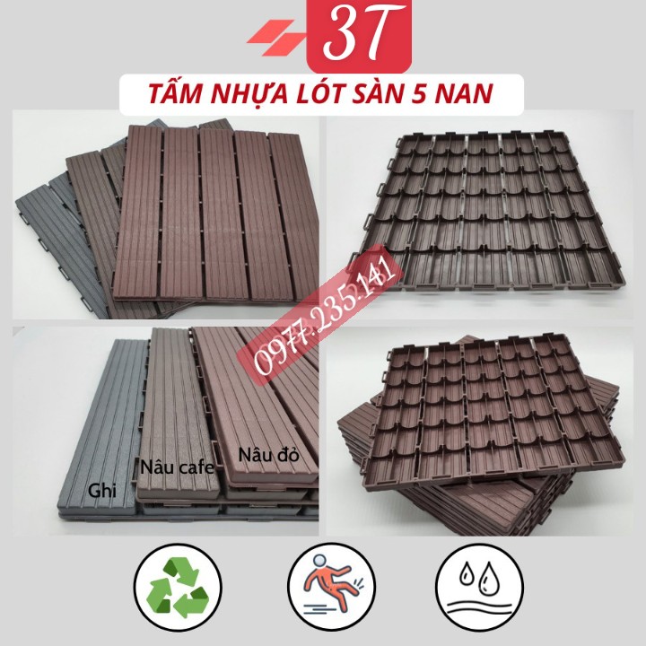 Tấm lót sàn PP.30x30x2cm, Vỉ Nhựa Lót Sàn Ban Công, HVNXK, Vỉ gỗ nhựa Composite lót sàn ngoài trời