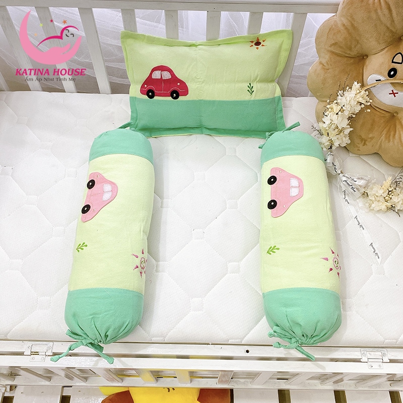 Set pillow lying pillow hug for baby (3tháng-2t)/pillow quilt cotton covering the beautiful star, soft breathable cool