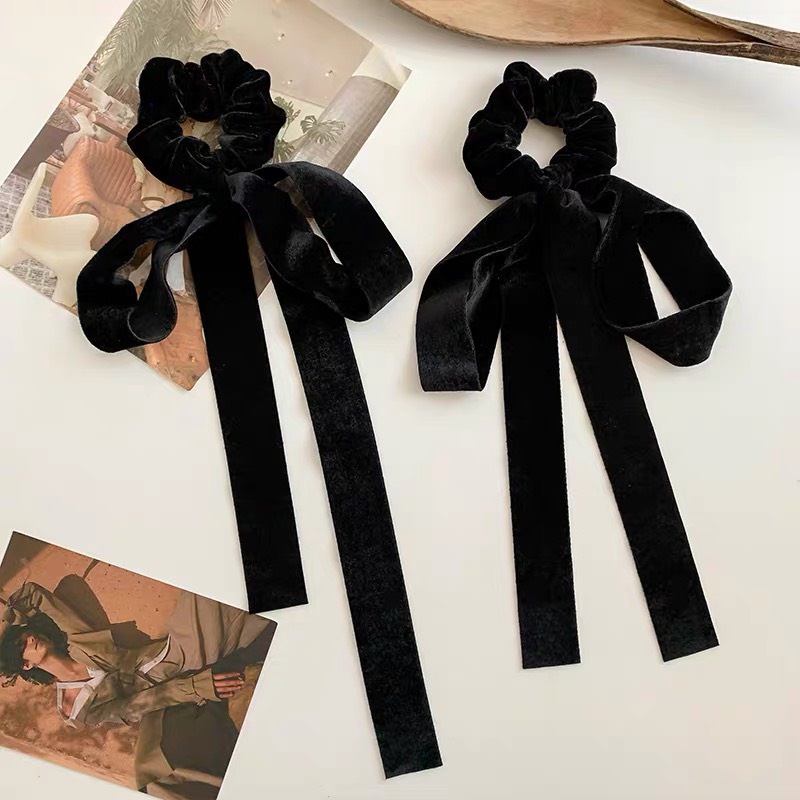 Buộc tóc nơ scrunchies nơ lụa đáng yêu nữ tính - Y071