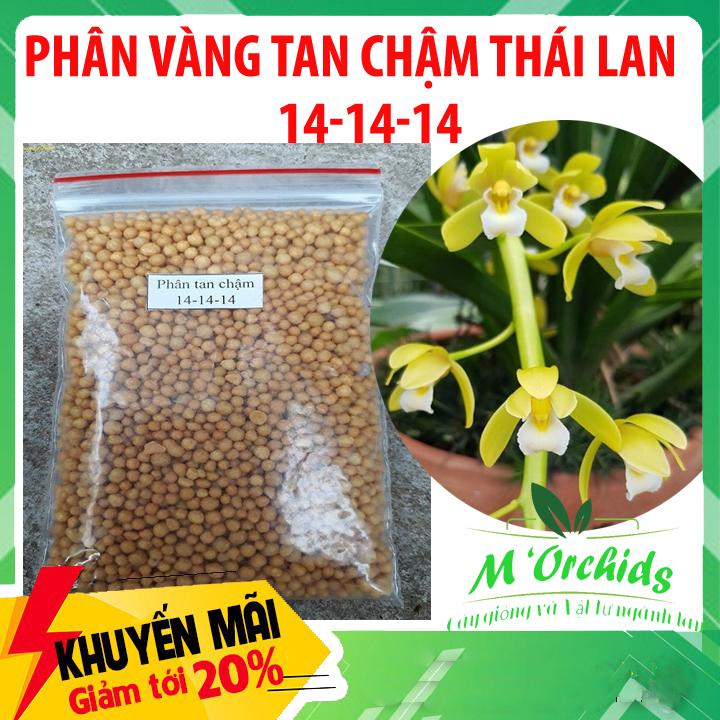 [M' Orchid] 200g Phân vàng tan chậm thái lan 14-14-14 cho phong lan phi điệp. Phân chì vàng, phân tan chậm vàng thái lan Osmocote