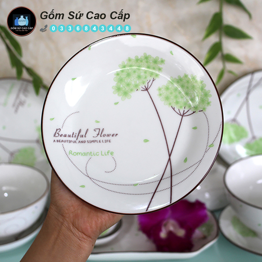 Bộ Bát Đĩa Bát Tràng [20 MÓN] - Bộ Bát Đĩa Cao Cấp [XUÂN XANH]
