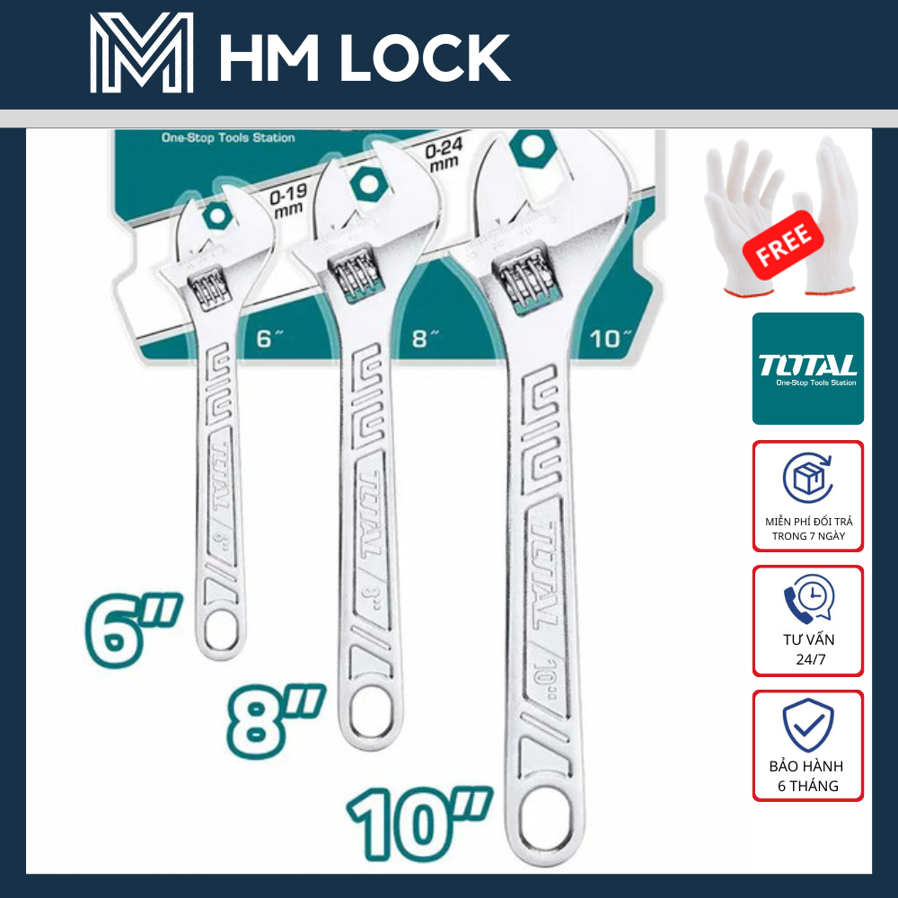 Bộ 3 mỏ lết răng total - hàng chính hãng - thtk1013