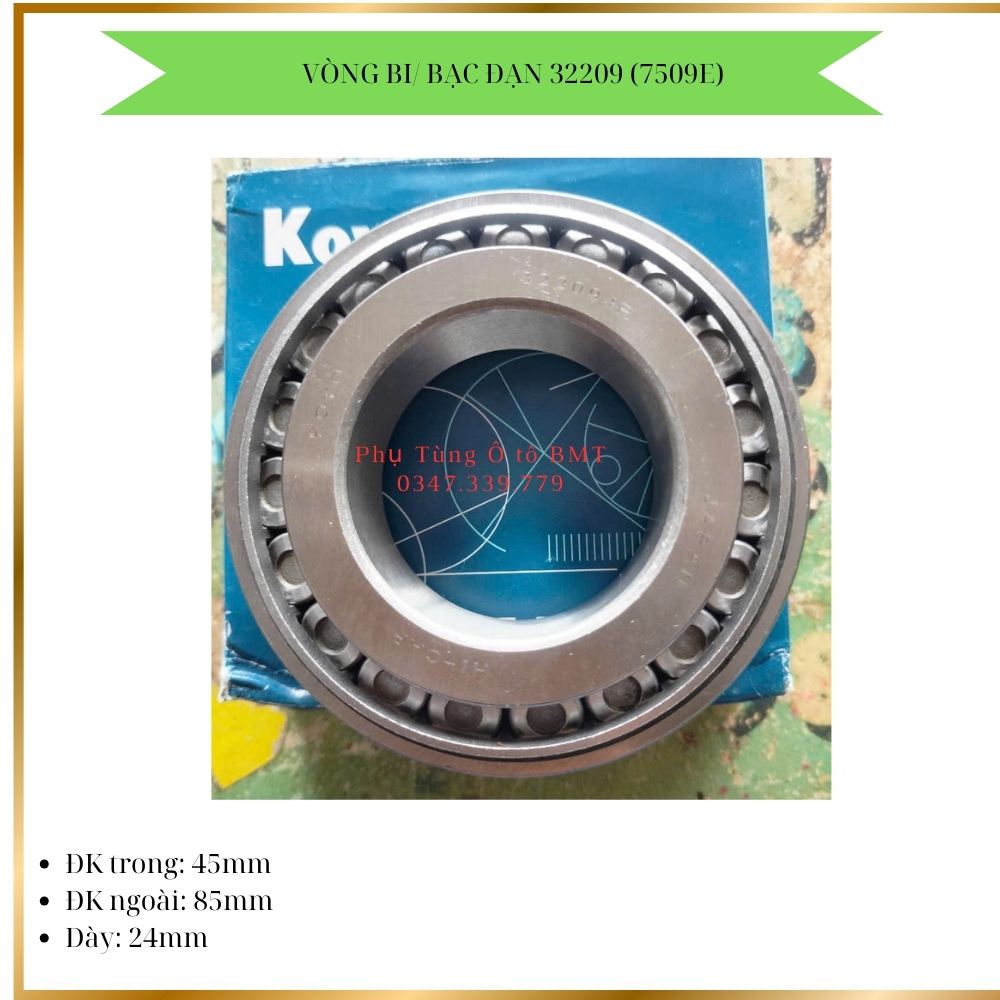 Vòng bi, bạc đạn xe tải, mã số 32209 (7509E). Kích thước 45x85x24, bi côn_Koyo