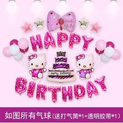 Bộ chữ sinh nhật chủ đề kitty
