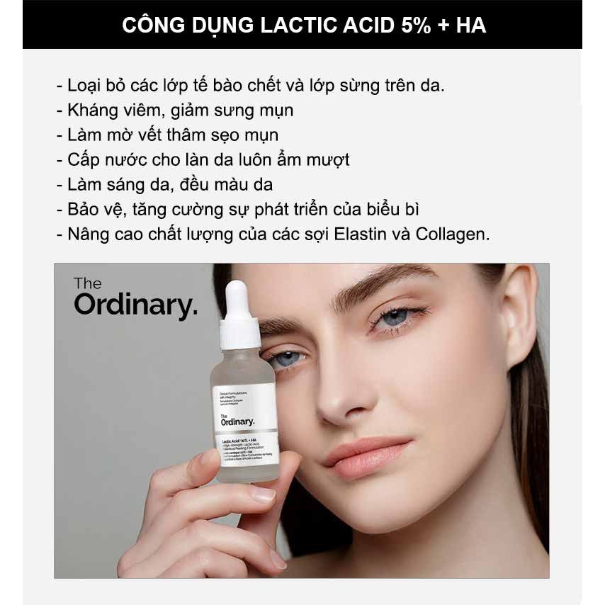 Serum Sáng Da Lactic Acid 5%+ HA - The Ordinary