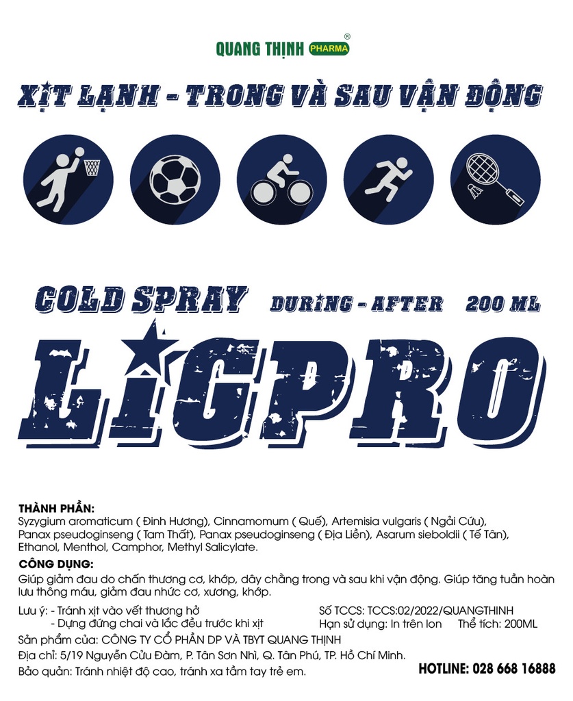 CHAI XỊT LẠNH LIGPRO