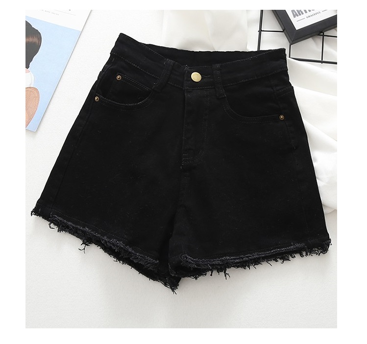 Quần short jean nữ MÀU ĐEN TUA LAI VA54