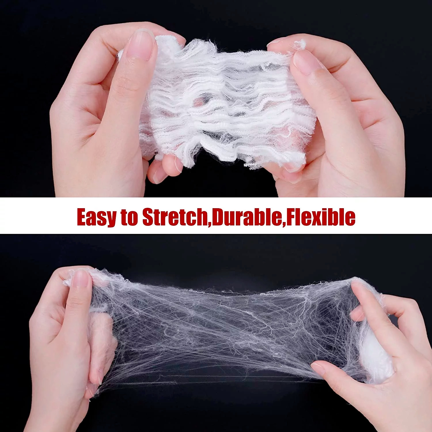 Mạng nhện trắng đen trang trí HALLOWEEN SUPER STRRRRETCH SPIDER WEB