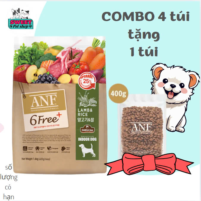 ANF 6Free Plus - THỨC ĂN HẠT CHO CHÓ ANF 6FREE VỊ CỪU 1.6kg nhập khẩu HÀN QUỐC
