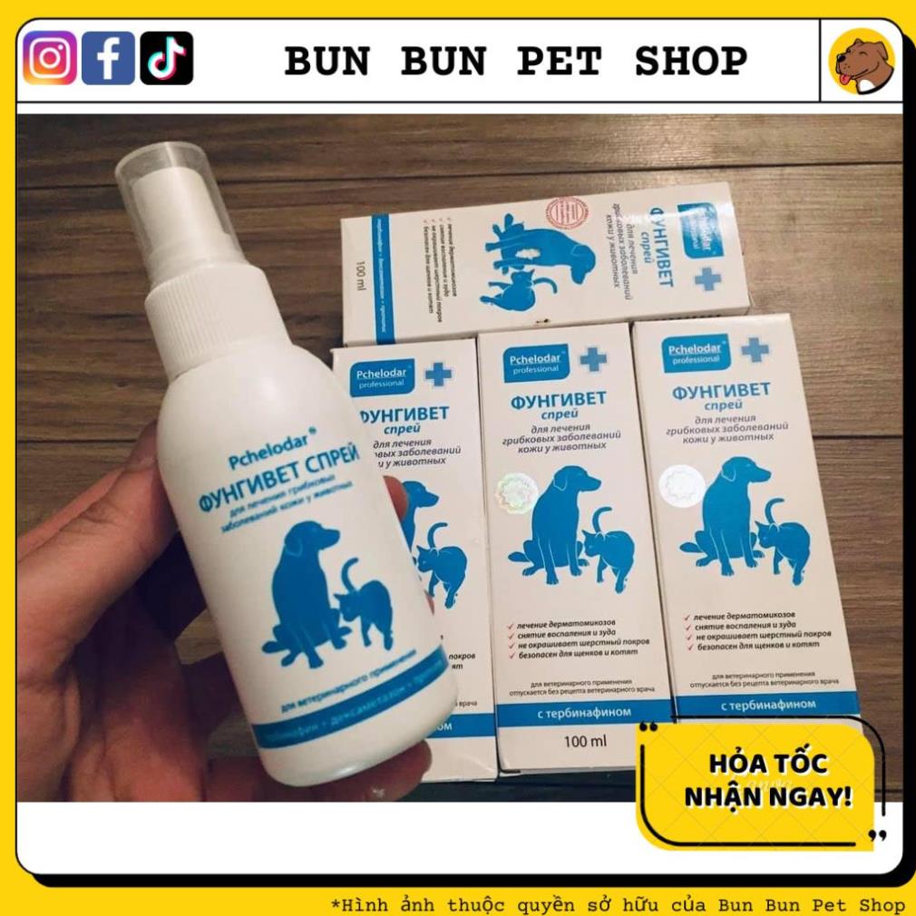 Xịt chống nấm, viêm da cho chó mèo pchelodar 100ml nhập nga giá cực rẻ