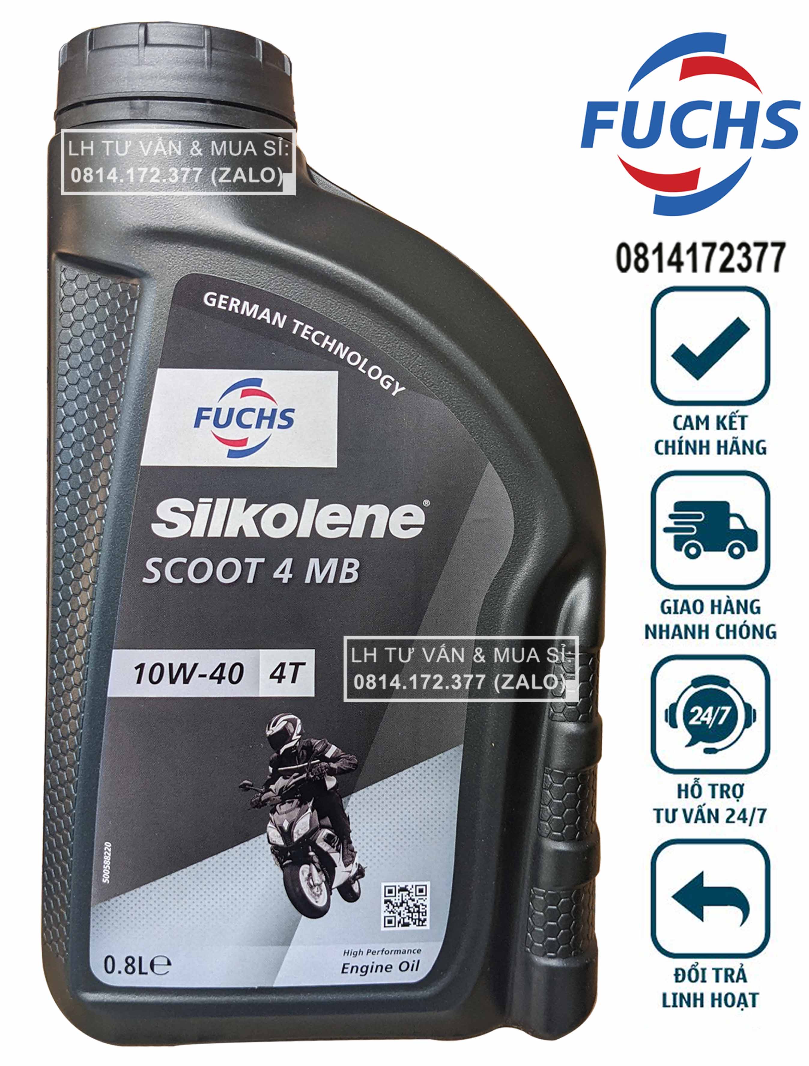 Dầu nhớt tay ga cao cấp fuchs silkolene max scoot 10w40 800ml