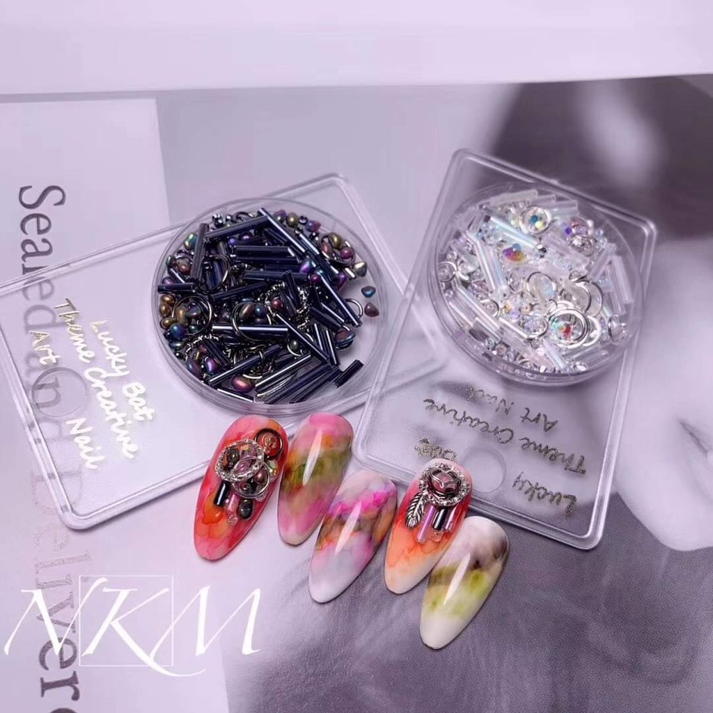 [HCM]Set 2 cặp charm ống - phụ kiện trang trí móng