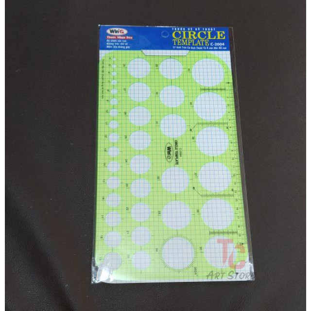 [ Tc Art ] Thước Tròn, Thước Vẽ Kỹ Thuật, Circle Template Ruler C-2004