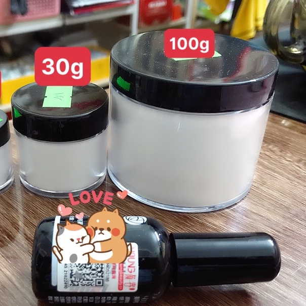 Bột đắp móng white siêu dẻo hũ 30g.100g, bột trắng làm hoa