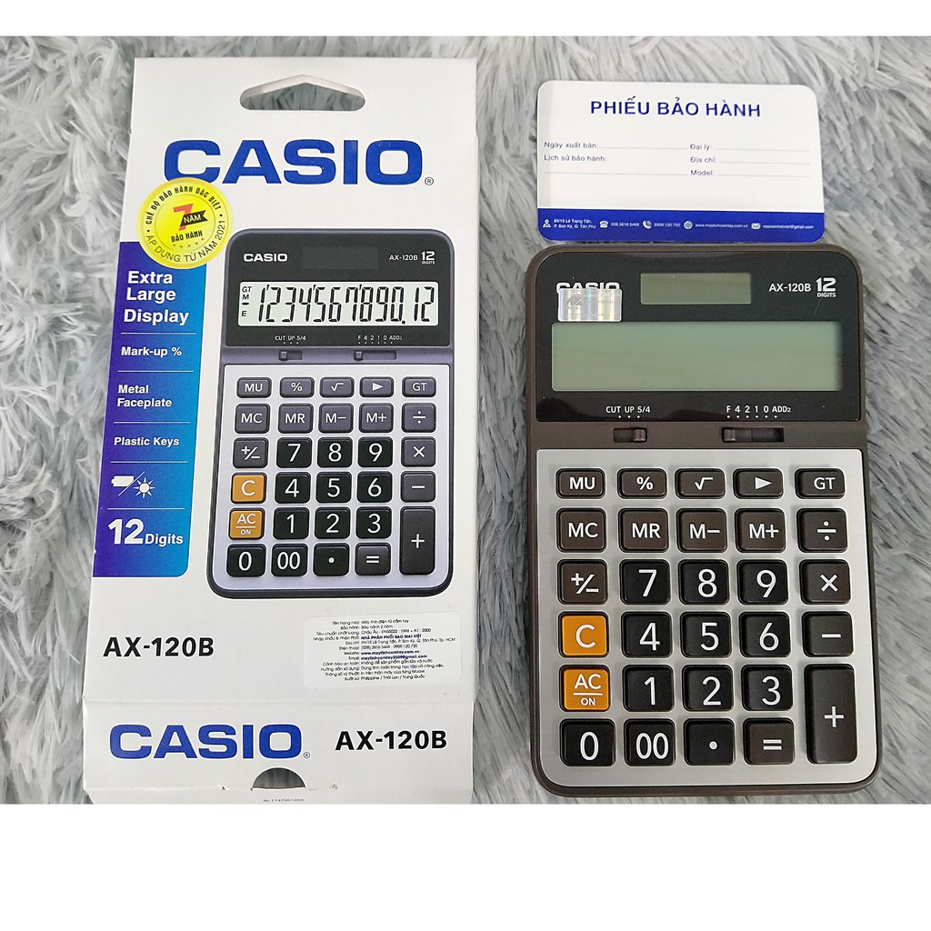 [HCM]Máy tính để bàn CASIO AX-120 12 sốkích thước 11 x 2.5 x 17.5 cm