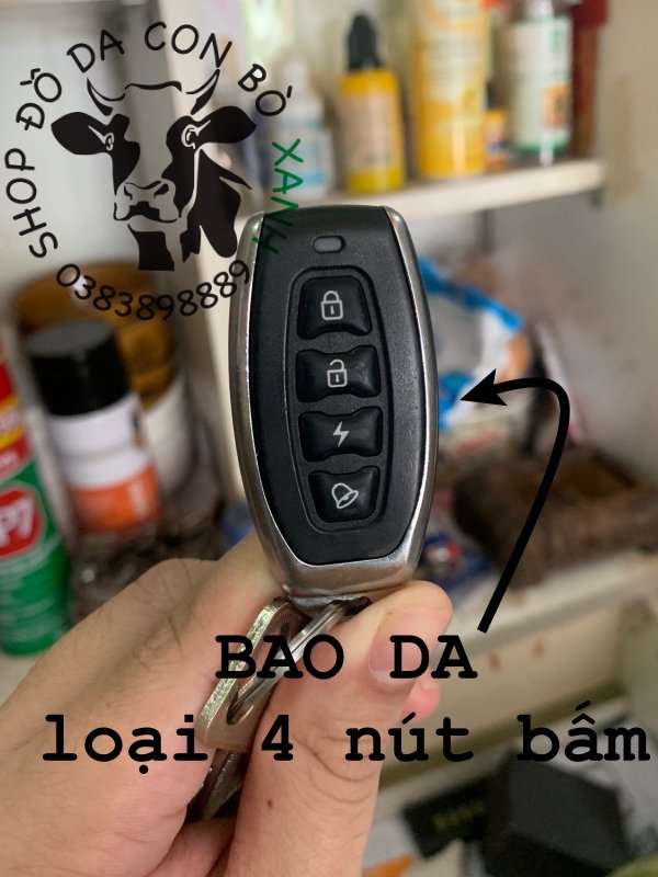 Bao da chìa khoá hyperion mẫu nút A B, 2 nút, 3 nút, 4 nút PHOM BÉ handmade da thật