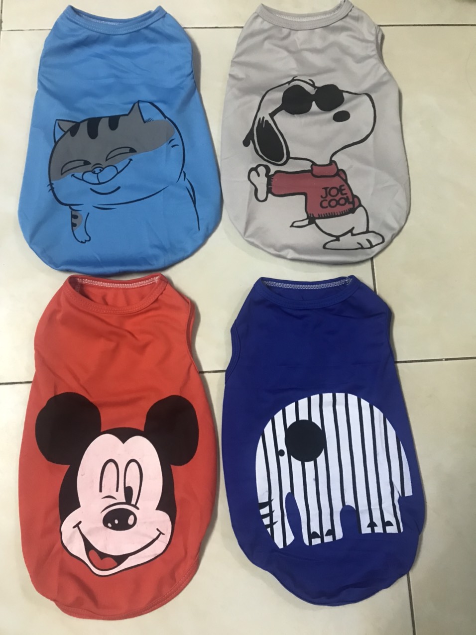 Áo hè thun lạnh 3 lỗ cho chó mèo - ẢNH THẬT