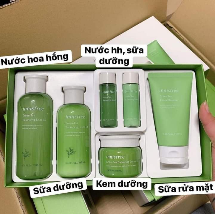 [FreeshipMAX] Sét 6 mon dưỡng da trà xanh innisfree