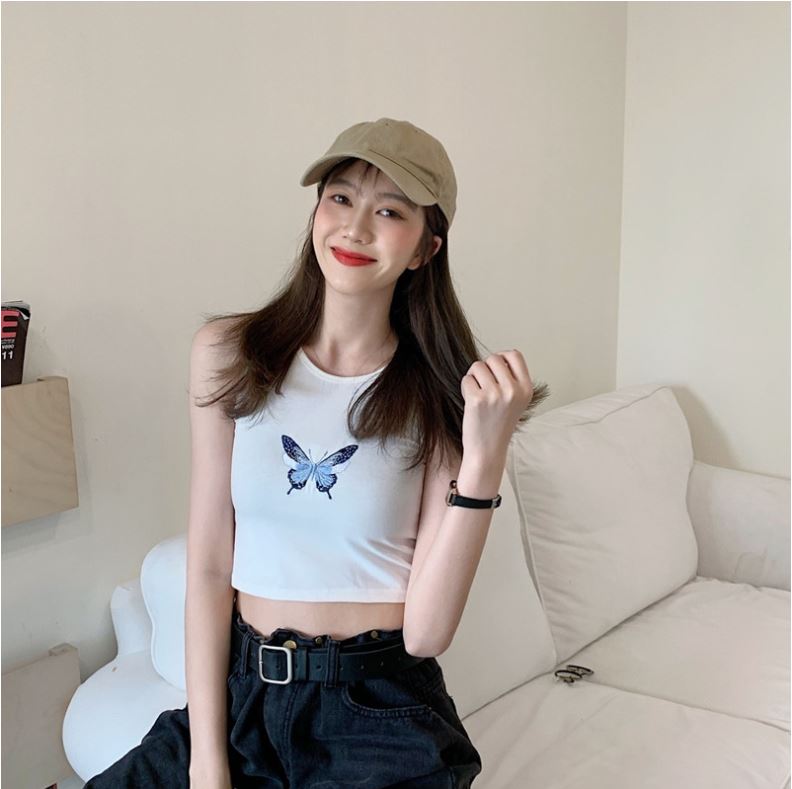 Áo 3 lỗ crotop in hình bướm