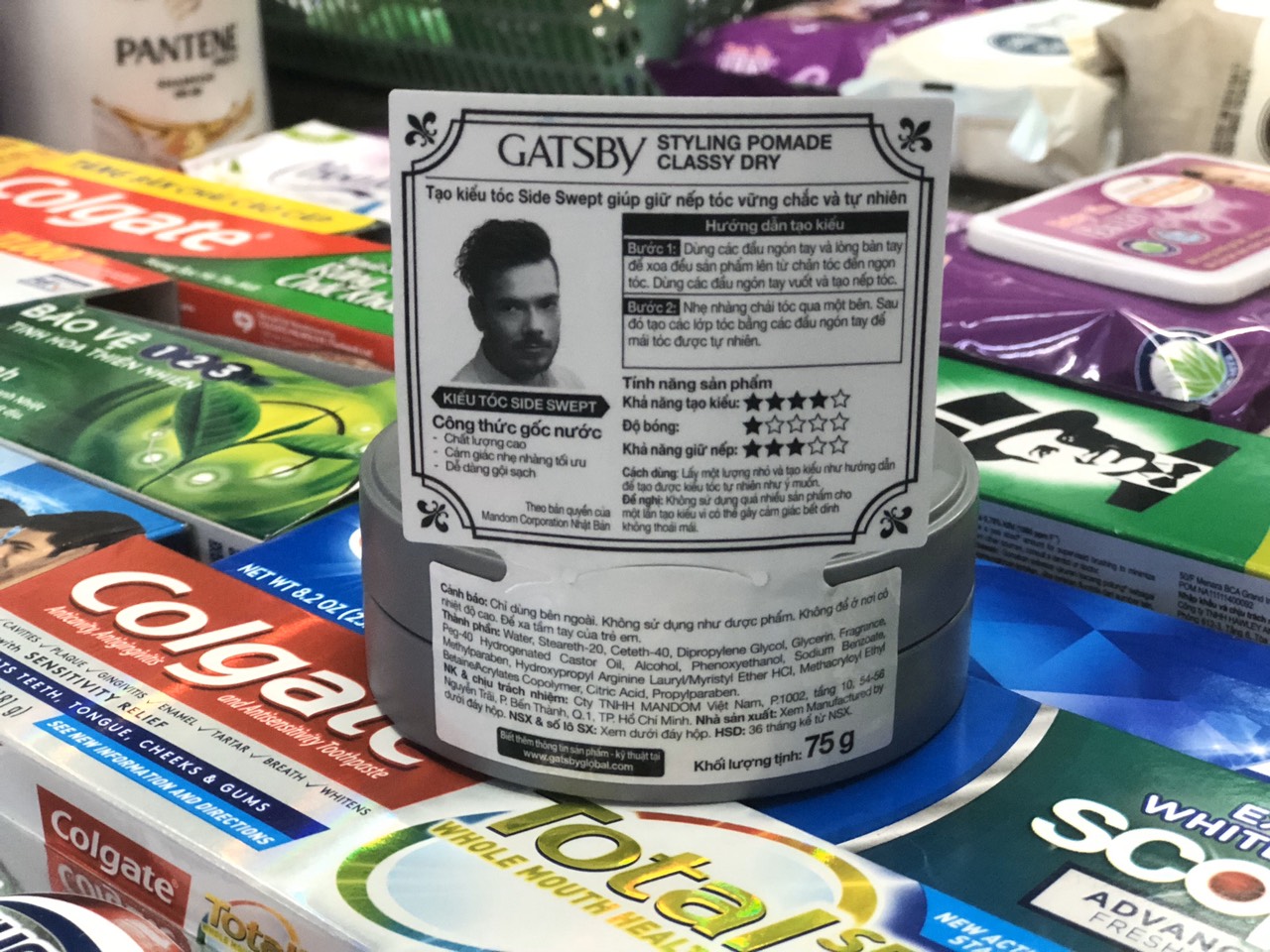 Wax vuốt tóc Gatsby Styling Pomade xám 75g