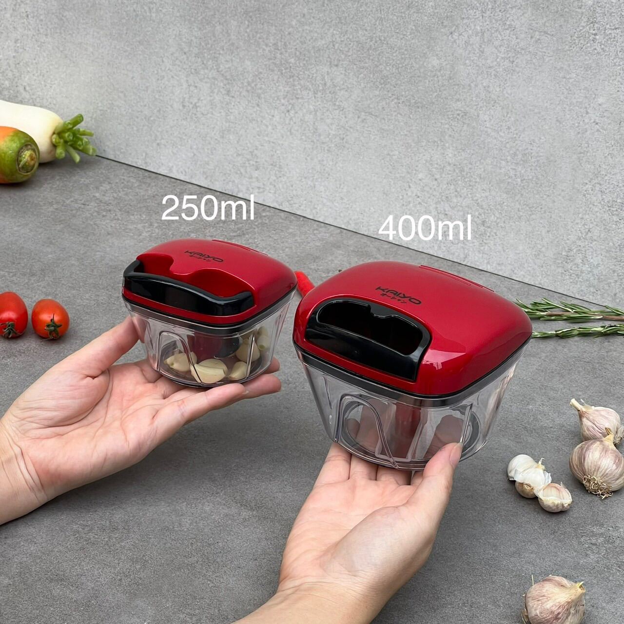 Dụng cụ băm rau củ quả, xay tỏi ớt mini cầm tay Kaiyo máy xay đồ ăn dặm