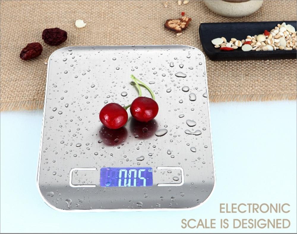 CÂN ĐIỆN TỬ NHÀ BẾP MINI ĐỂ BÀN,NHÀ BẾP, Mặt inox (1g-10kg)