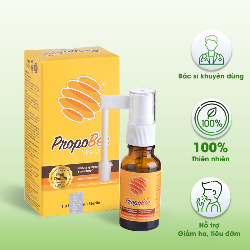 Xịt họng keo ong PropoBee - Kháng viêm tự nhiên, giảm ho, viêm