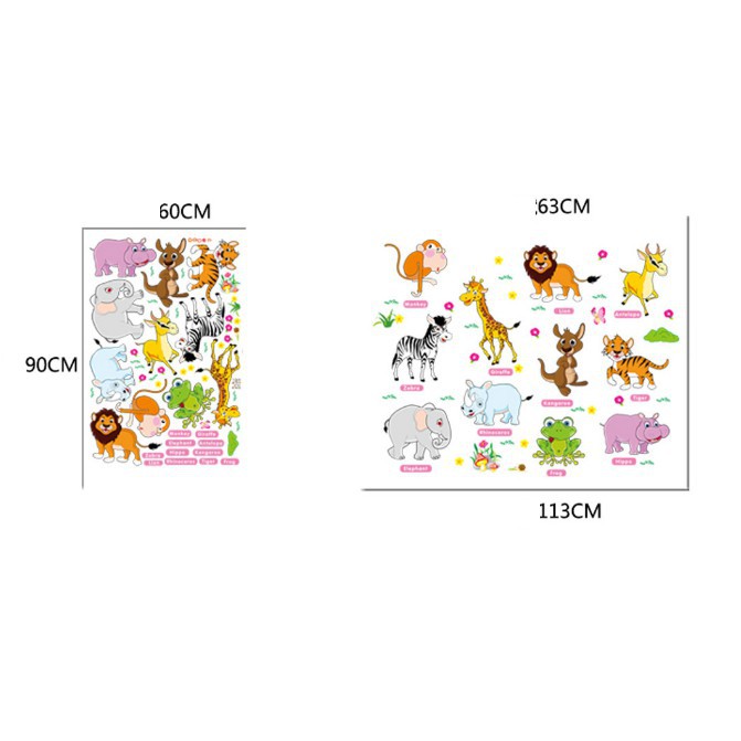 Decal dán tường vườn thú vui nhộn